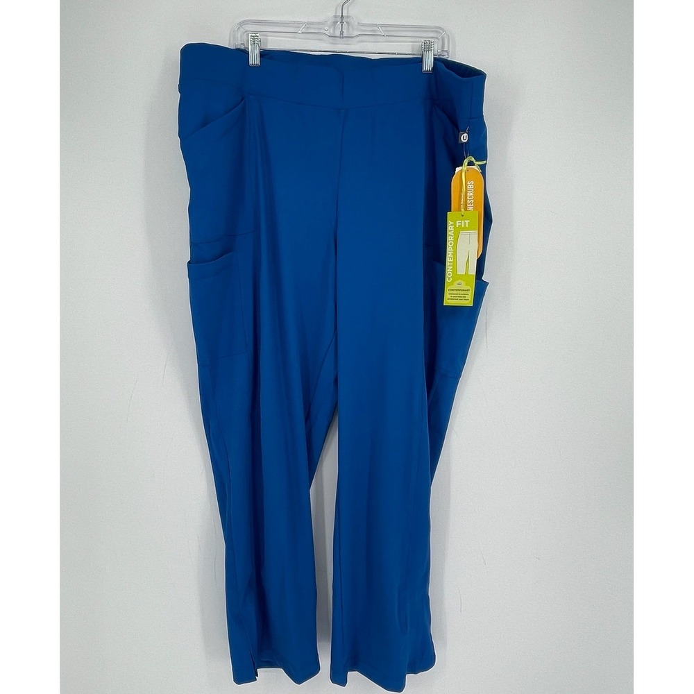 Urbane NWT Women's Blue Stretch Straight Leg Cargo Scrub Pants Plus Size 3XL